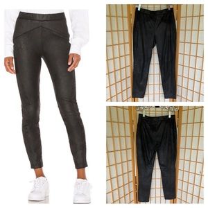 Free People Midnight Black Faux Suede Leggings SZ M